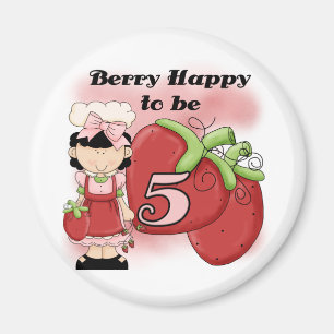 Schwarze Beeren-glückliche 5. Geburtstags-T-Shirt Magnet
