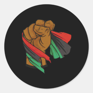 Schwarze Befreiungsflagge Juneteenth Pan African U Runder Aufkleber