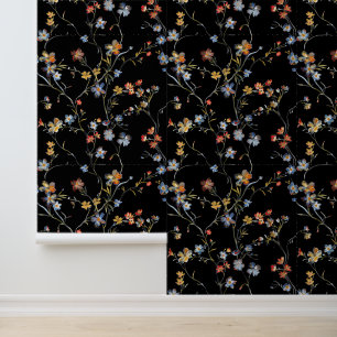 Schwarze Bemalte Blume  Tapete