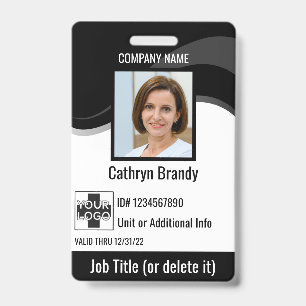 Schwarze benutzerdefinierte Employee Security Id, Ausweis