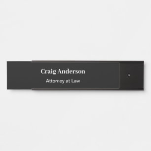 Schwarze Berufliche Schlicht Moderne Elegante Name Türschild