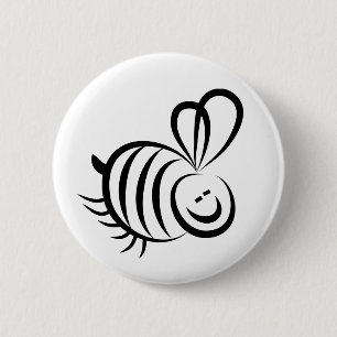 Schwarze Biene Button