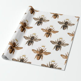 Schwarze Bienen auf Weiß Geschenkpapier
