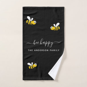 Schwarze Bienen glückliche Hummeln Sommerspass Fam Badhandtuch Set