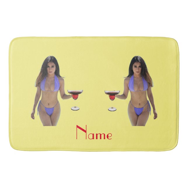 Schwarze Bikini Schönheit Thunder_Cove Badematte (Vorderseite)
