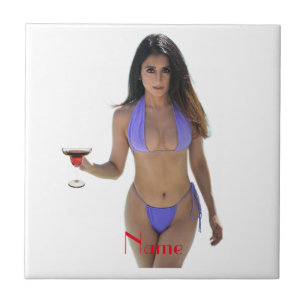 Schwarze Bikini Schönheit Thunder_Cove Fliese