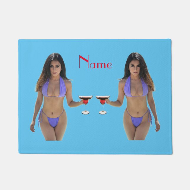 Schwarze Bikini Schönheit Thunder_Cove Fußmatte (Vorderseite)