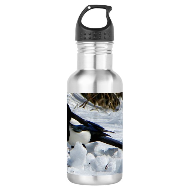 Schwarze Billardflasche aus Rocky Mountain Magpie Edelstahlflasche (Vorderseite)