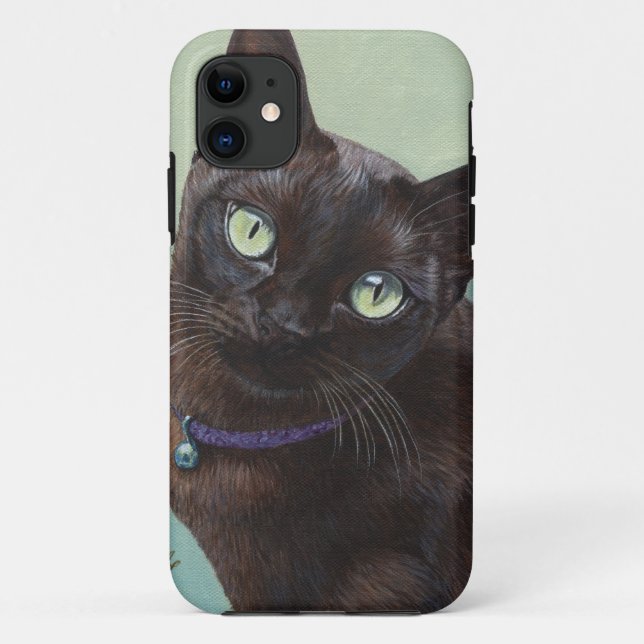 Schwarze birmanische Katzen-Elche Case-Mate iPhone Hülle (Rückseite)