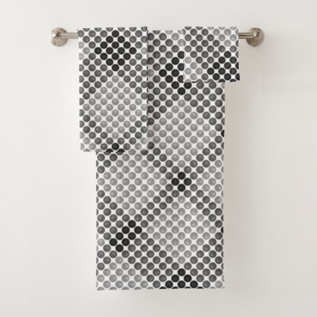 Schwarze bis graue Bälle oder Löcher, quadratisch  Badhandtuch Set (Insitu)