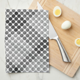 Schwarze bis graue Bälle oder Löcher, quadratisch  Geschirrtuch