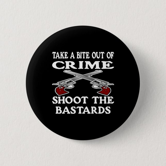 Schwarze Biss-heraus Verbrechen-bastard Button (Vorderseite)