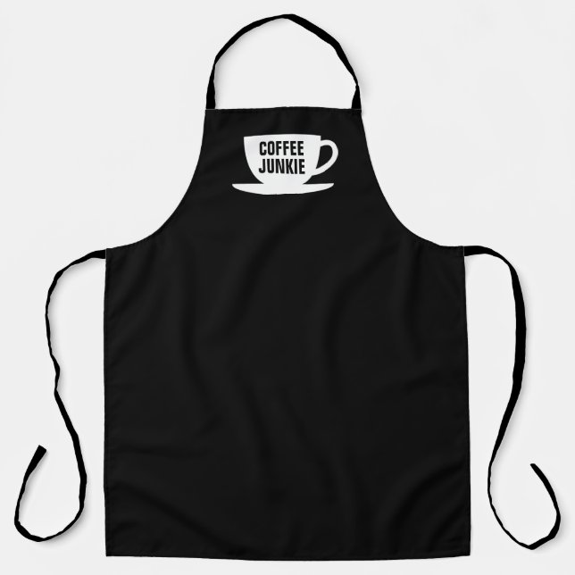 Schwarze Bistkerl-Schürze mit lustiger Tasse und U Schürze (Vorderseite)