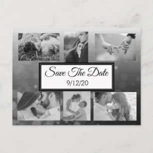Schwarze Blasen Streifen Foto Save the Date Ankündigungspostkarte