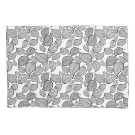 Schwarze Blätter auf weißem Pillowcase Kissenbezug