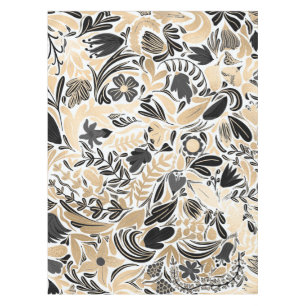 Schwarze Blätter Illustration Muster Tischdecke