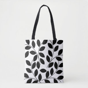 Schwarze Blätter Moderne tropische Tasche