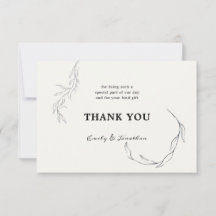 Schwarze Blätter von White Wedding Danke Foto