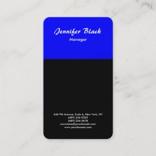 Schwarze Blaue Handschrift Schrift Minimalistisch Visitenkarte