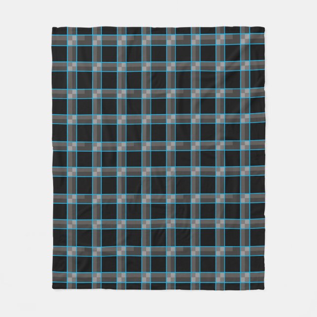 Schwarze blaue Karo-Fleece-Decke Fleecedecke (Vorderseite)