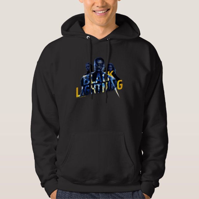 Schwarze Blitzhelden Graphic Hoodie (Vorderseite)
