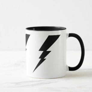 Schwarze Blitzleuchte Tasse. Tasse