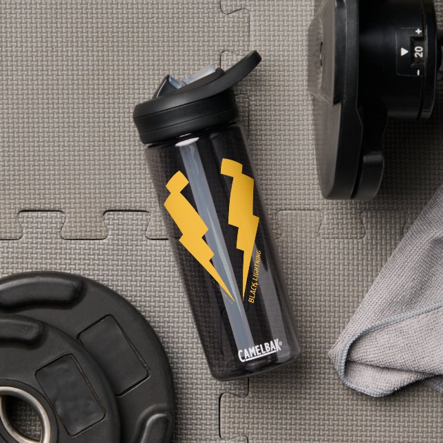 Schwarze Blitzstifte Grafik Trinkflasche (Fitnessstudio)