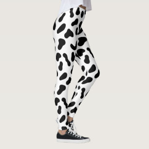 Schwarze Blobs flaches Muster Leggings