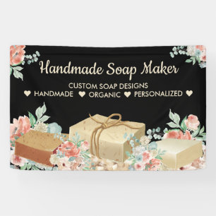 Schwarze Blume Aromatherapie Handgemachte Seife Banner