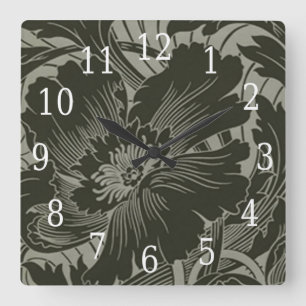 Schwarze Blume Art Square Uhr