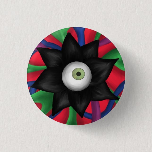 Schwarze Blume Button (Vorderseite)