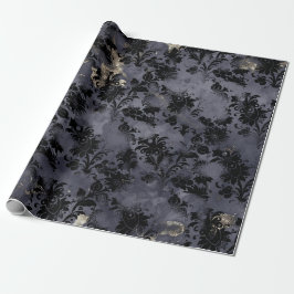 Schwarze Blume Grafische Sepia grungy Ink Shabby Geschenkpapier