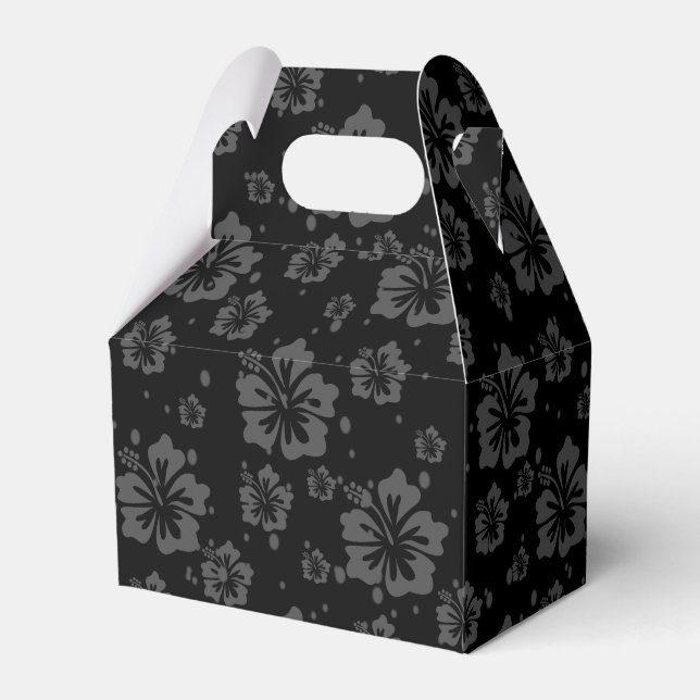 Schwarze Blume - Illustration auf schwarzem Hinter Geschenkschachtel (Vorderseite)