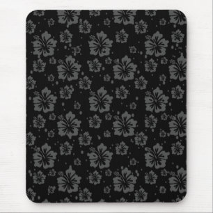 Schwarze Blume - Illustration auf schwarzem Hinter Mousepad
