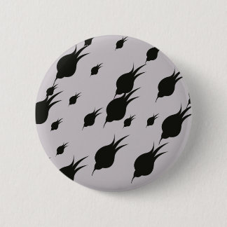 schwarze Blume in den Schneeflocken Button
