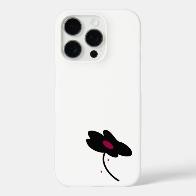 Schwarze Blume iPhone 16 Pro Hülle (Rückseite)