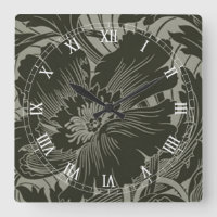 Schwarze Blume Linie Art Square