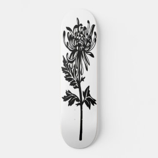Schwarze Blume Stift Weißer Hintergrund Skateboard