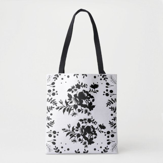 Schwarze Blume Tasche (Vorderseite)