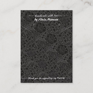 Schwarze Blumen-Logo-QR-Code-Halskette Ohrring Sch Visitenkarte