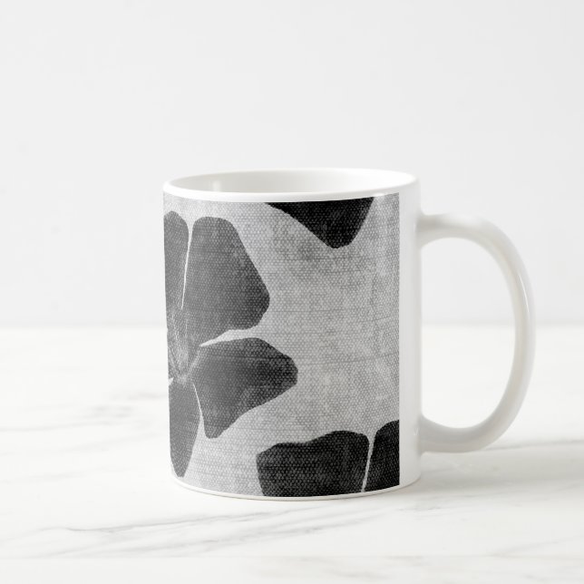 Schwarze Blumen-Muster-Tasse Kaffeetasse (Rechts)