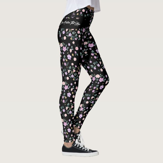 Schwarze Blumenlady Leggings (Rechts)