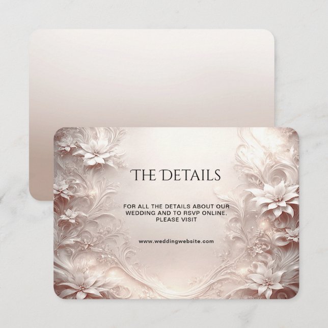 Schwarze Blütenkarte Begleitkarte (Vorne/Hinten)