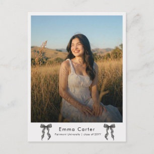 Schwarze Bogen-Foto-Abschluss-Einladung Postkarte