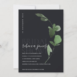 SCHWARZE BOHO EUCALYPTUS FOLIAGE BRAUTPARTY INVVIE DANKESKARTE