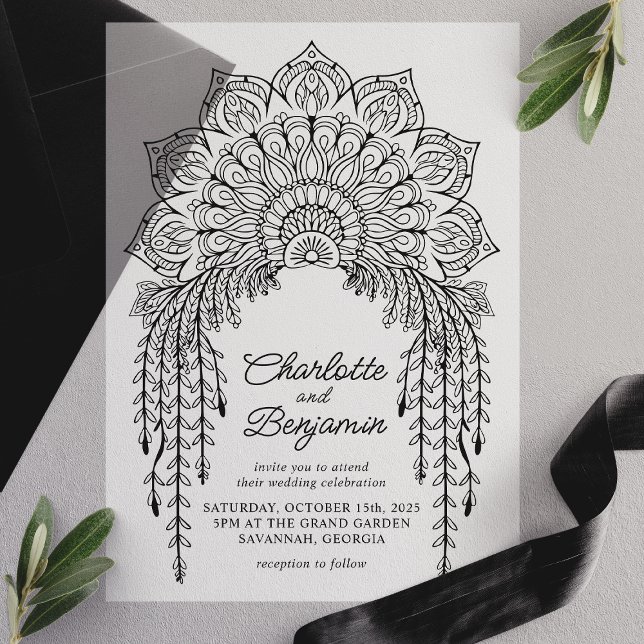 Schwarze Boho-Mandala-Moderne Hochzeit (Von Creator hochgeladen)