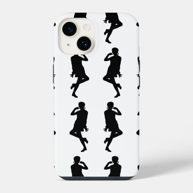Schwarze Bold Mod GoGo Mädchen iPhone Hülle (Rückseite)