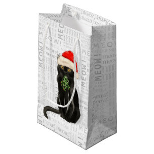 Schwarze Bombay Kat Pounce auf der Saison Kleine Geschenktüte