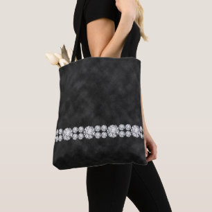 SCHWARZE BOMBRE MIT DIAMOND SEHEN KETTEN STONEN BE TASCHE