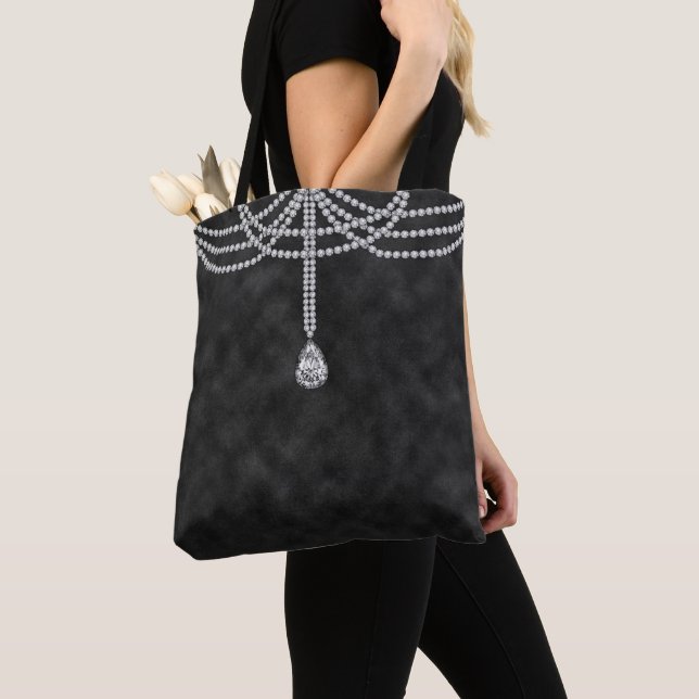 SCHWARZE BOMBRE MIT DIAMOND SEHEN KETTEN STONEN BE TASCHE (Von Nahem)